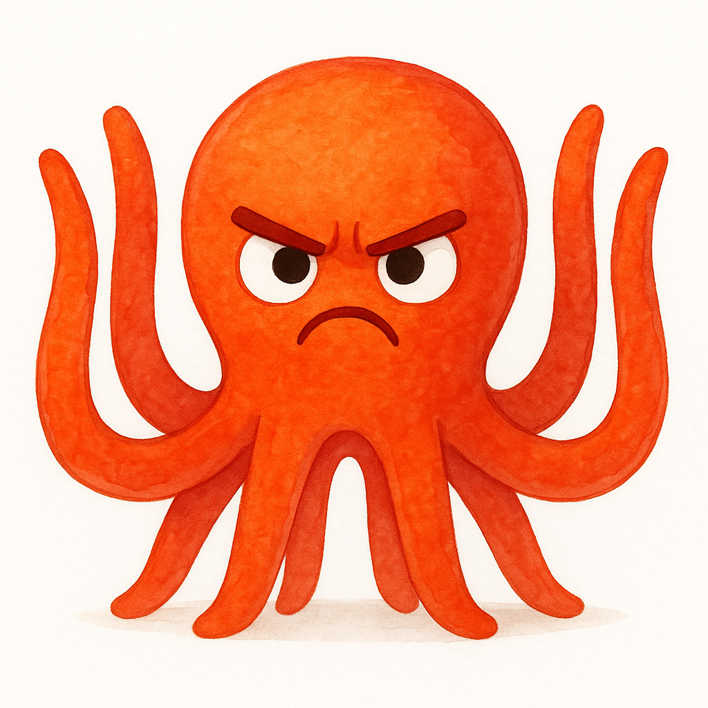 Angry Octopus Little Wave