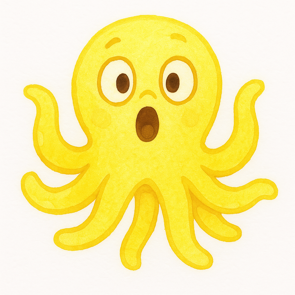 Surprised Octopus Little Wave