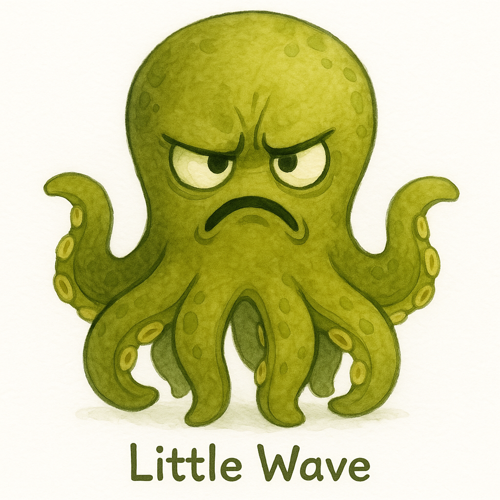 Disgusted Octopus Little Wave